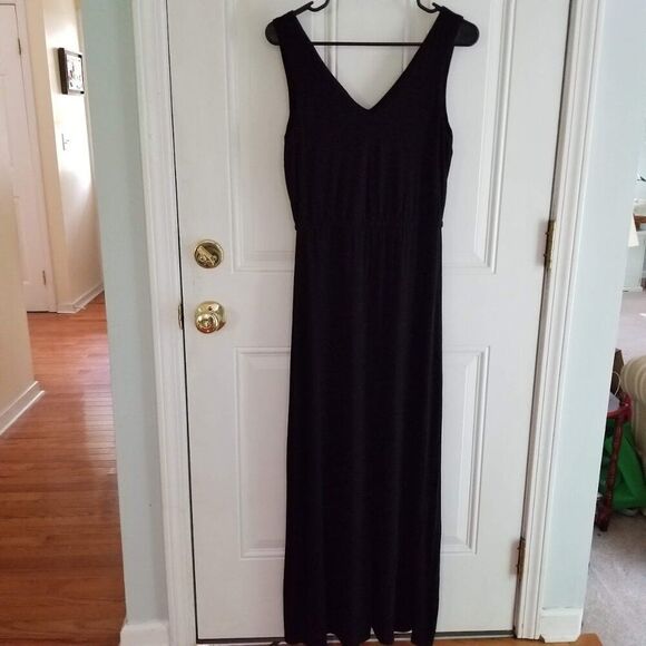 Calvin Klein Women’s Black Maxi Dress, Sleeveless, Sz 4 / Sm, Stretchy - Picture 2 of 7
